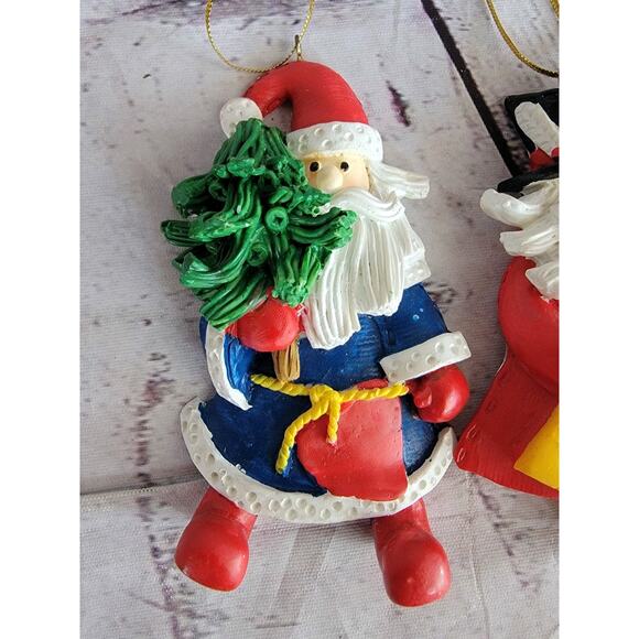 Polymer Clay Style Christmas Santa Ornaments - Picture 3 of 5